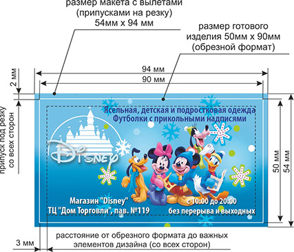 Требования к макету визитки